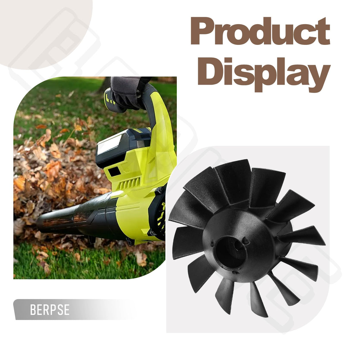 Close-up of BERPSE 543752001 blower fan showing precision engineering.