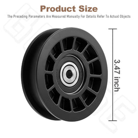 BERPSE flat idler pulley 110-6775 side view supports smooth belt tension on Toro models