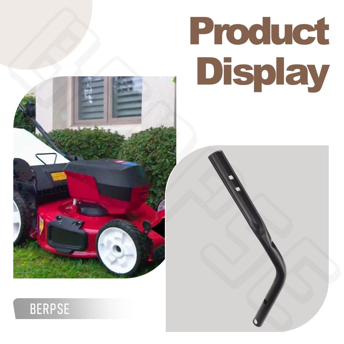 BERPSE heavy-duty lower handle with rust-prevention coating for outdoor mowing