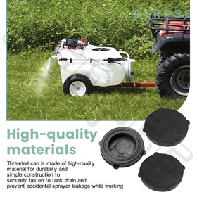 BERPSE cap aids reliable drainage in lawn and garden sprayers.