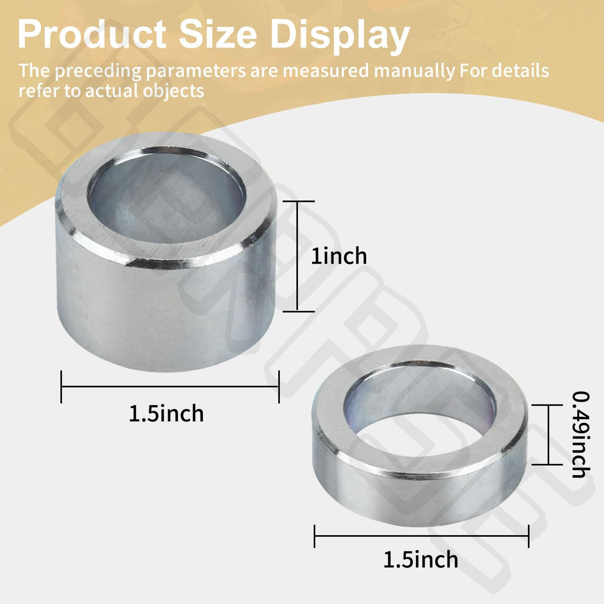 Close-up of BERPSE spacers components with a durable chrome finish.