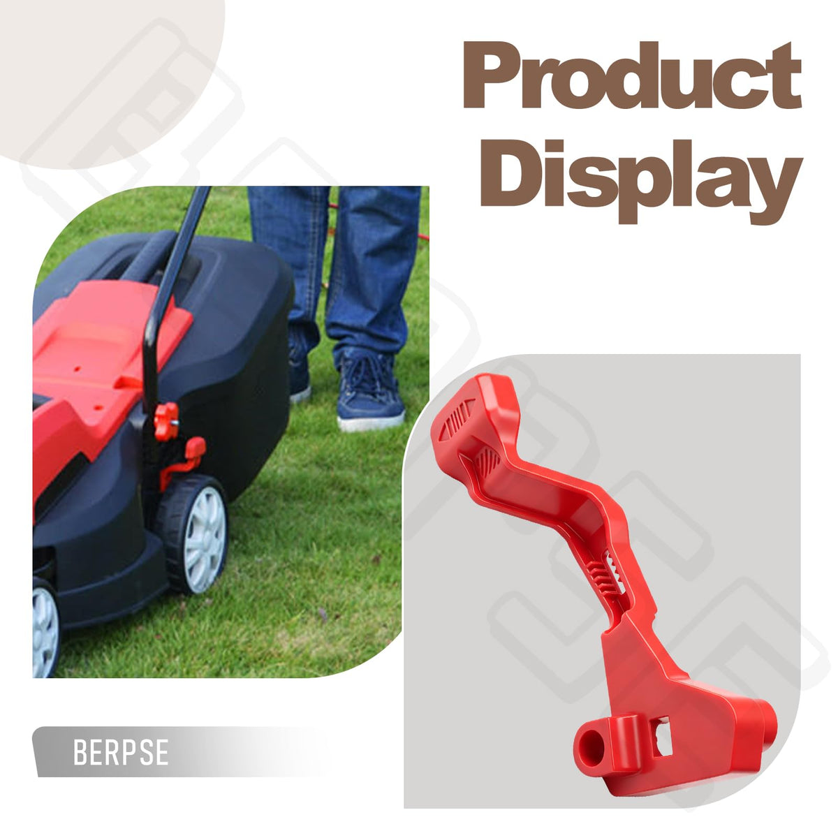 BERPSE N814404 durable-material-construction emphasizes sturdiness for daily mowing tasks.