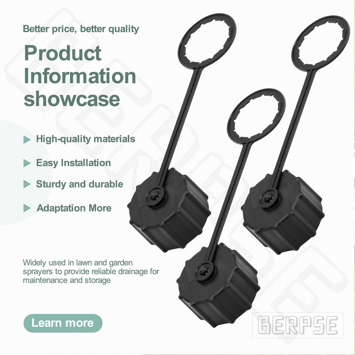 BERPSE drain cap compatible with Master Manufacturing sprayers.