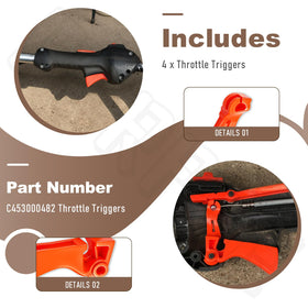 BERPSE component pack showing four throttle triggers for easy replacement