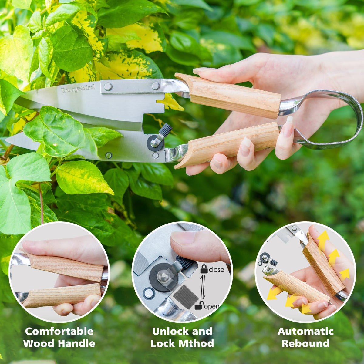 Berry&Bird stainless steel blades provide strong, durable cuts with easy cleaning.