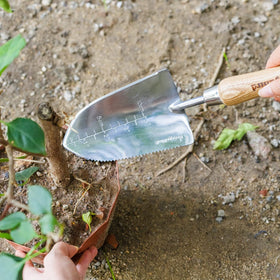 Berry&Bird serrated trowel close-up shows durable blade