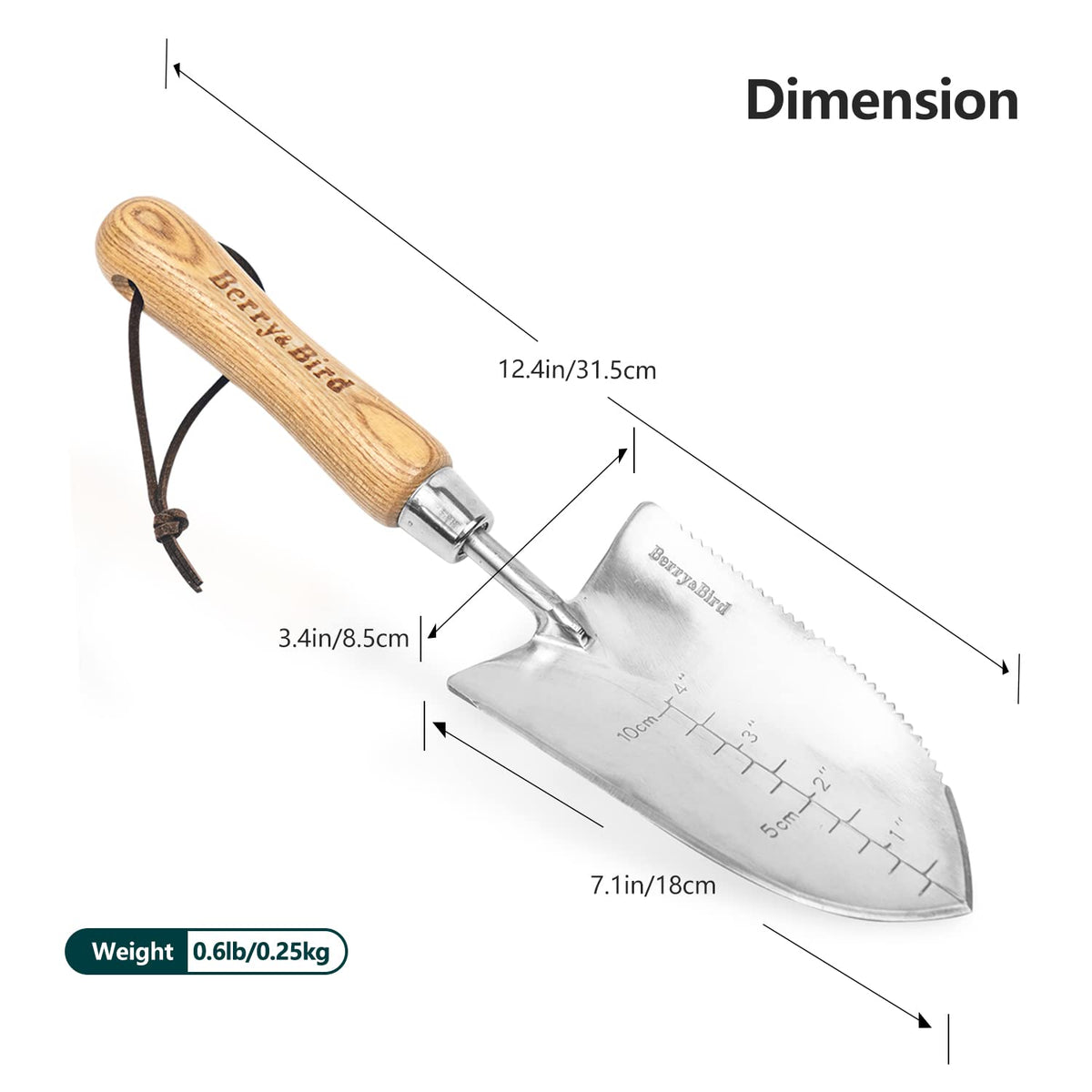 Berry&Bird trowel in use for transplanting bulbs and perennials