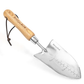 Berry&Bird serrated trowel left edge for cutting roots and tough weeds
