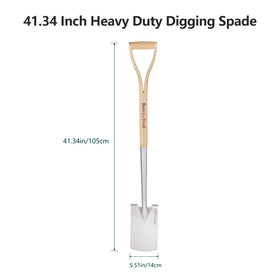 Berry&Bird ash wood handle provides ergonomic grip during long digging sessions