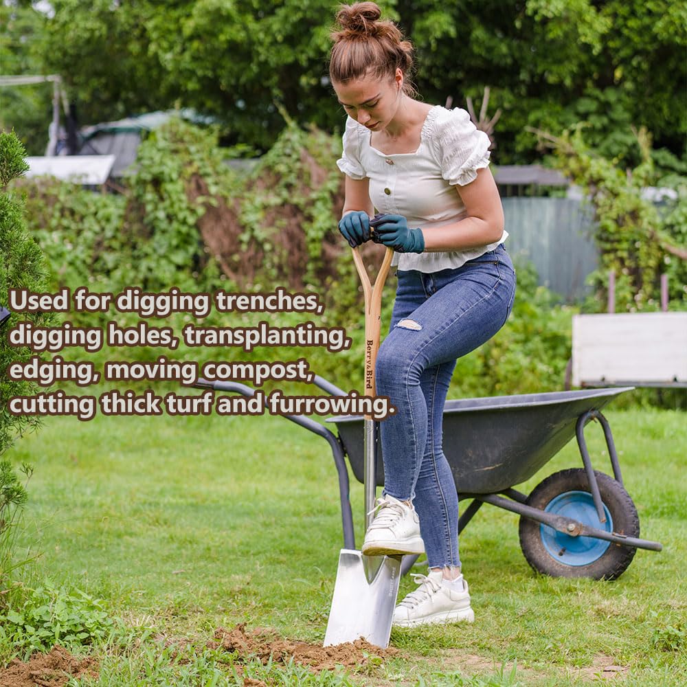 Berry&Bird border spade blade in stainless steel for efficient soil work