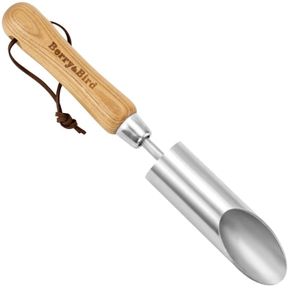 Berry&Bird bulb planter tool 12-inch in action for precise bulb placement