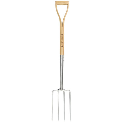 Berry&Bird digging fork, four-tine steel head for durable garden prep
