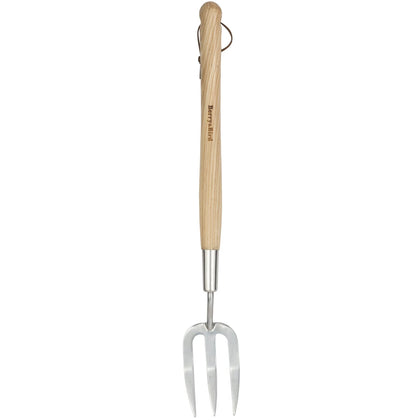 Berry&Bird long-handled hand fork for extended reach and precise weeding.