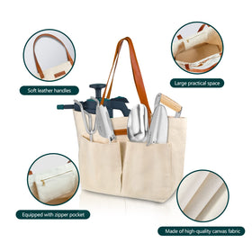Berry&Bird bag large capacity holds multiple tools and accessories for extended gardening sessions.