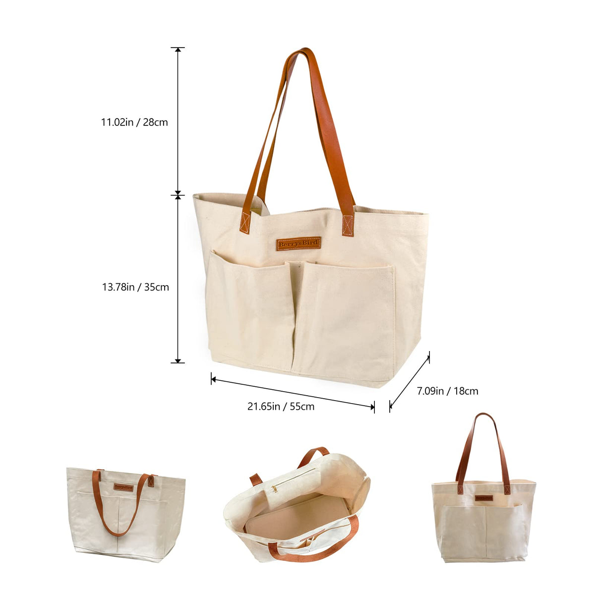 Berry&Bird tool bag open-top design enables fast retrieval at the compost bin.