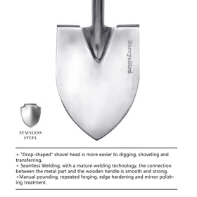 Berry&Bird heavy-duty digging shovel for tough soil and deep holes.