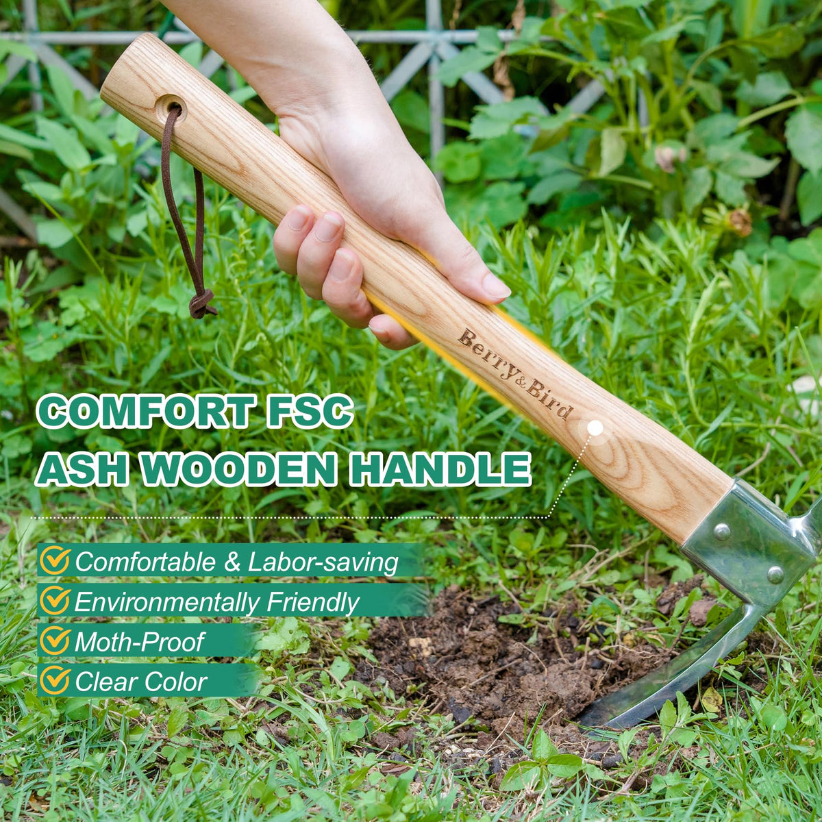 Berry&Bird heavy-duty tool breaking compacted soil and roots