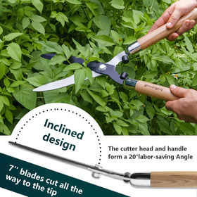 Berry&Bird hedge shears tilt angle at 20 degrees for ergonomic use