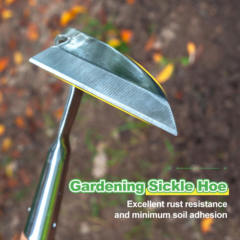 Berry&Bird weeding sickle stainless steel blade for precise root cutting.