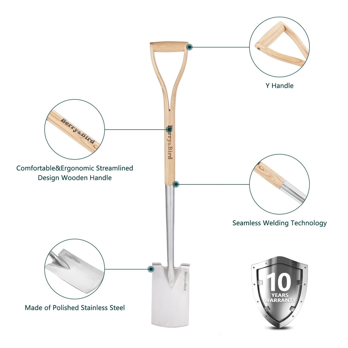 Berry&Bird multi-use spade suitable for edging and trenching tasks