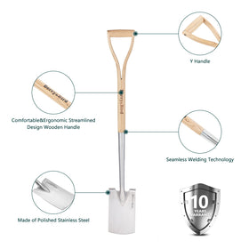Berry&Bird multi-use spade suitable for edging and trenching tasks