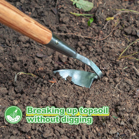 Berry&Bird versatile garden hoe for weeding, cultivating, and soil loosening.