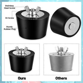 Close-up of BESARME stainless steel wing nut on pool plug for rust resistance