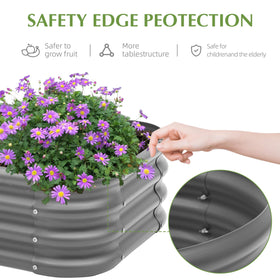 Besebay 2x1ft galvanized raised bed close-up, durable metal construction for long outdoor life