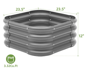 Besebay 2x1ft galvanized raised bed, side view, space-efficient gardening for herbs