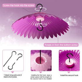 Beserie 14-inch purple dome with gradient finish attracts hummingbirds.