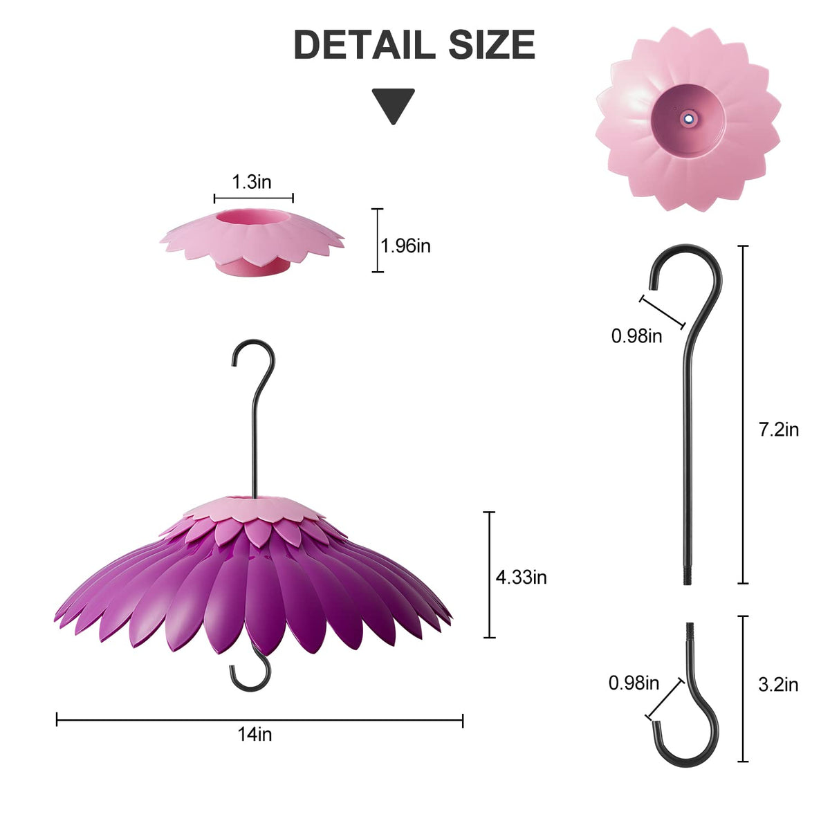 Beserie built-in moat helps keep nectar clean and contained.