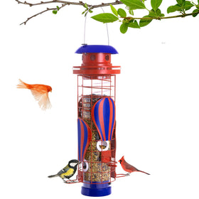 Beserie solar metal bird feeder hanging outdoors with durable construction for year-round use