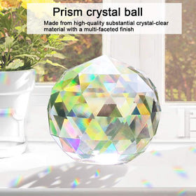 Besimple faceted crystal ball prism rainbow maker casts colorful sunspots