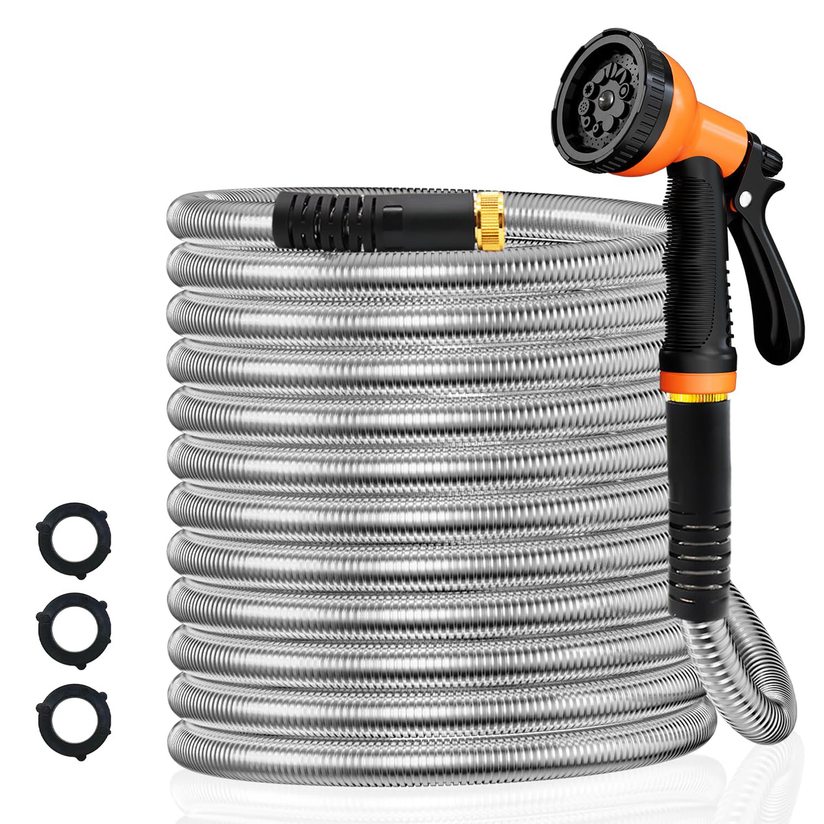 Besiter garden hose 50ft stainless steel demonstrates durable, tangle-free performance for yard watering.