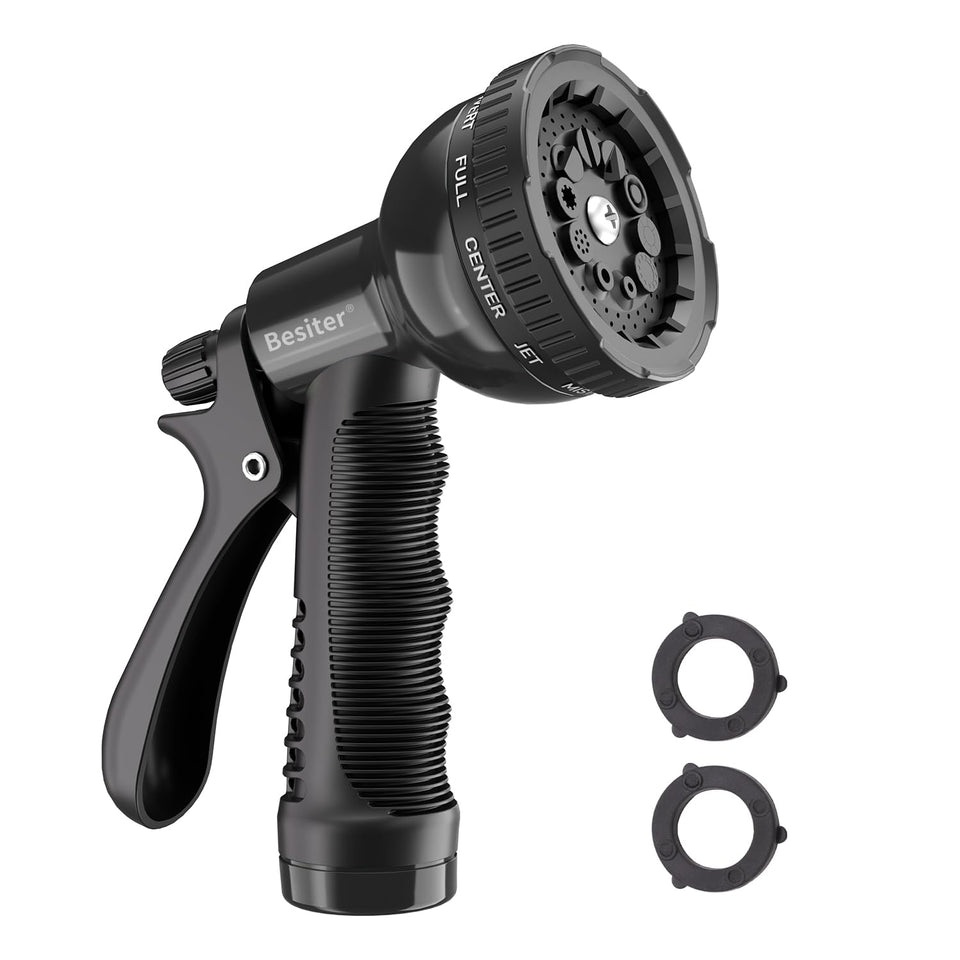 Besiter garden hose nozzle 2-pack for flexible watering tasks.