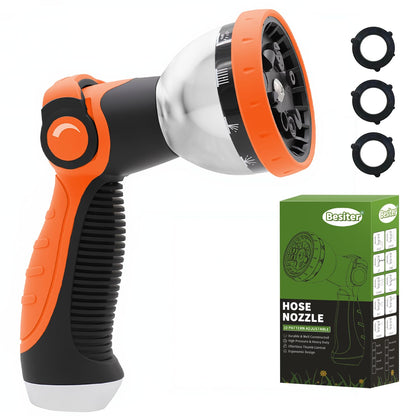 Besiter garden hose nozzle with thumb-control on-off for easy watering