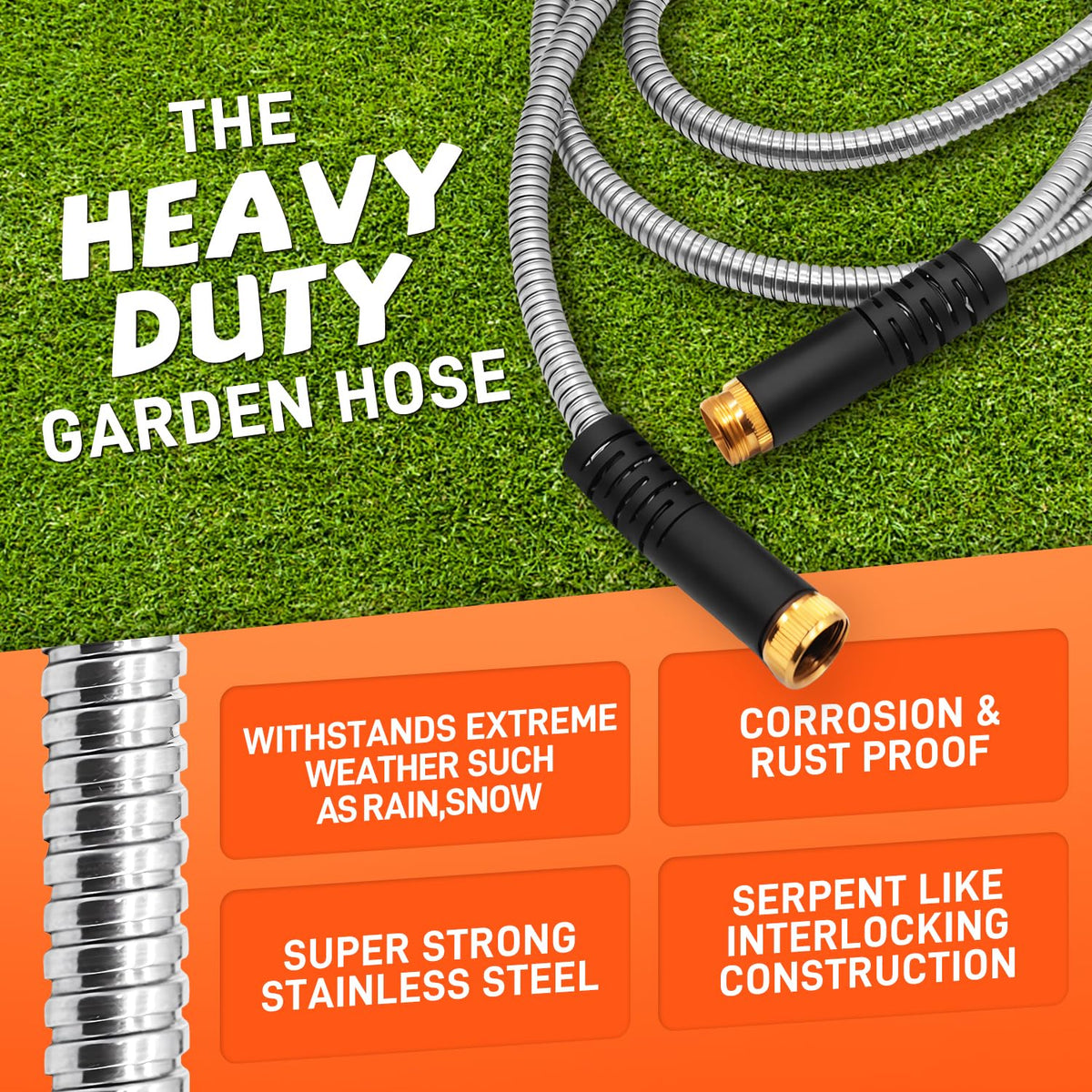 Besiter compact storage hose coiled neatly for easy off-season storage.