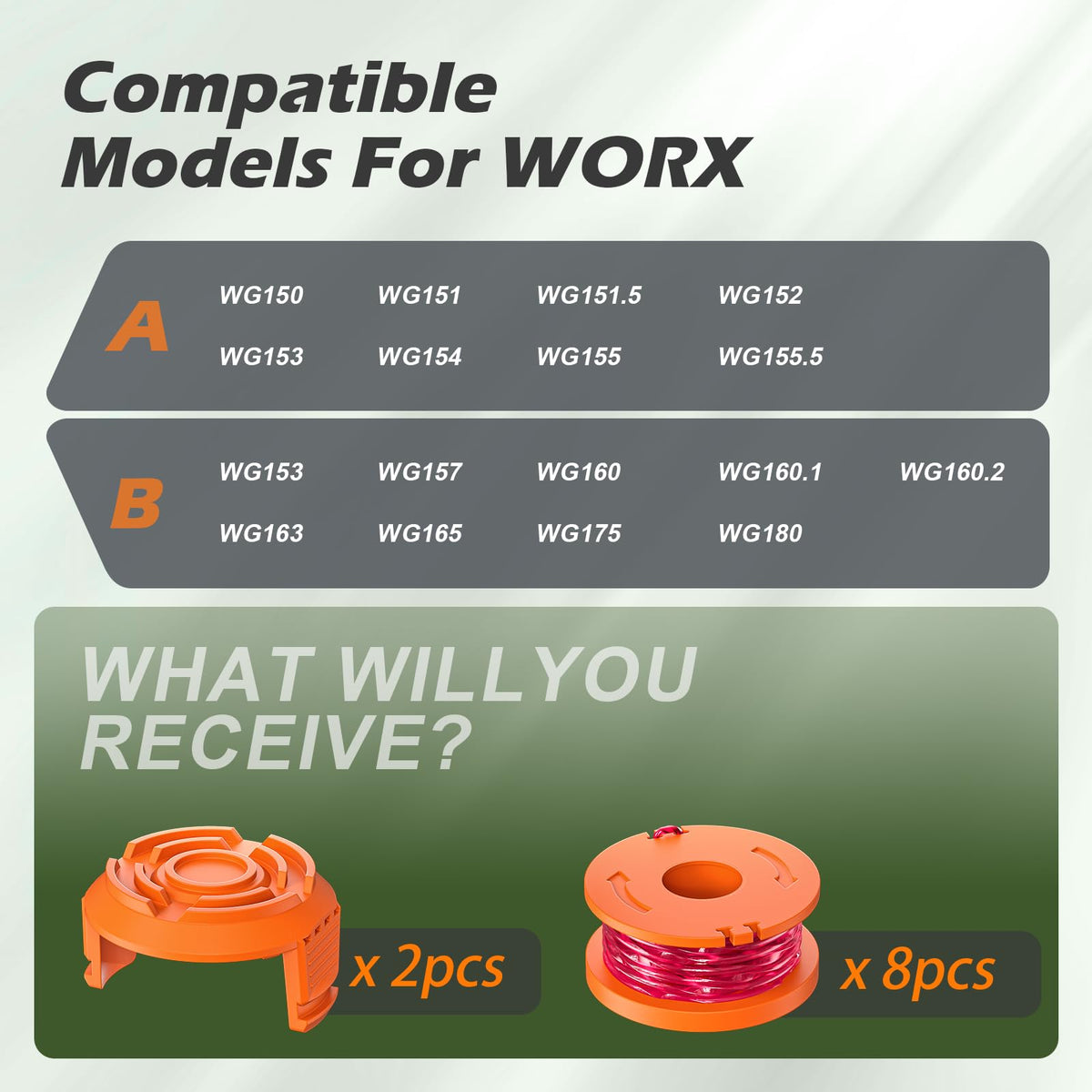Bessport WA0010 packaging reveals 16 spools and 4 caps for replacements.