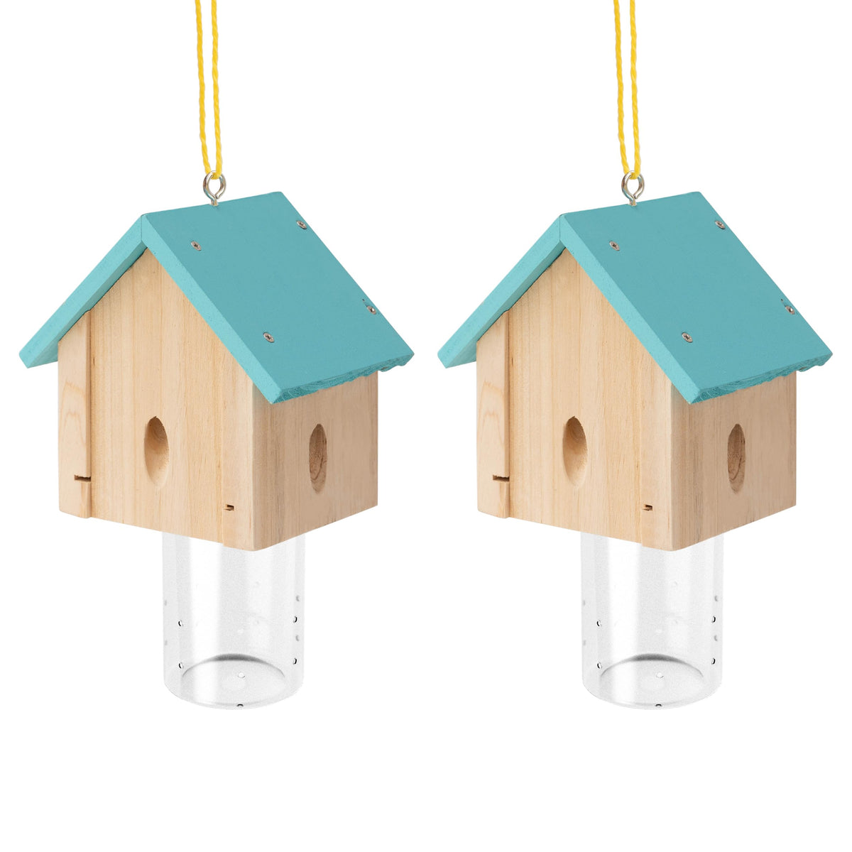 Best Bee Trap carpenter bee trap outside in blue cabin style 2-pack protects wooden surfaces