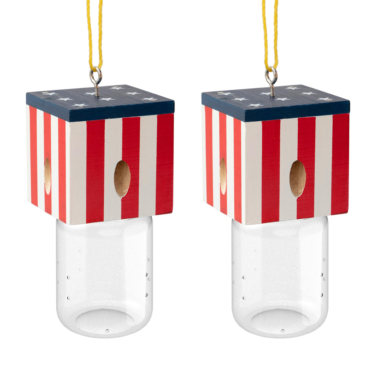 Best Bee Trap cube flag style outdoor trap protects wood by capturing carpenter bees.