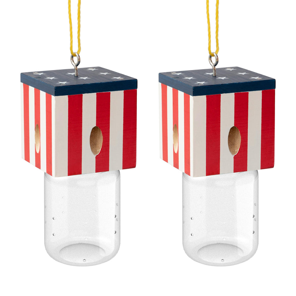 Best Bee Trap cube flag style outdoor trap protects wood by capturing carpenter bees.