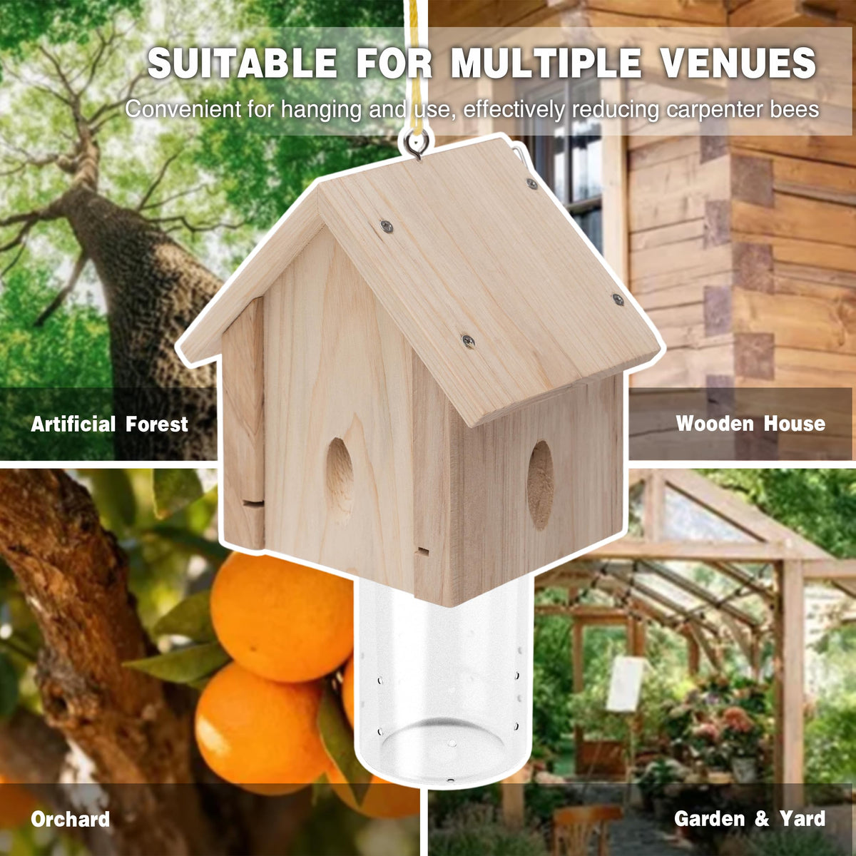 Best Bee Trap pheromone attractant draws carpenter bees toward the entry