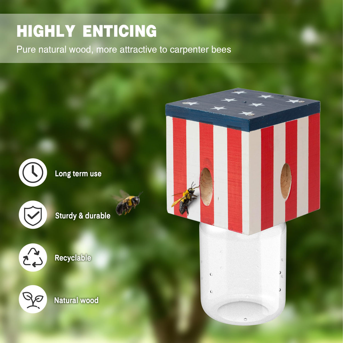 Best Bee Trap nature hanging setup suits decks, siding, and eaves.