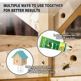 Pheromone attractant lures carpenter bees into the trap
