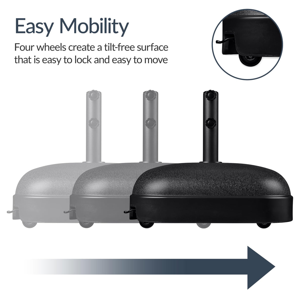 Best Choice dome-style umbrella base provides wind-stable design