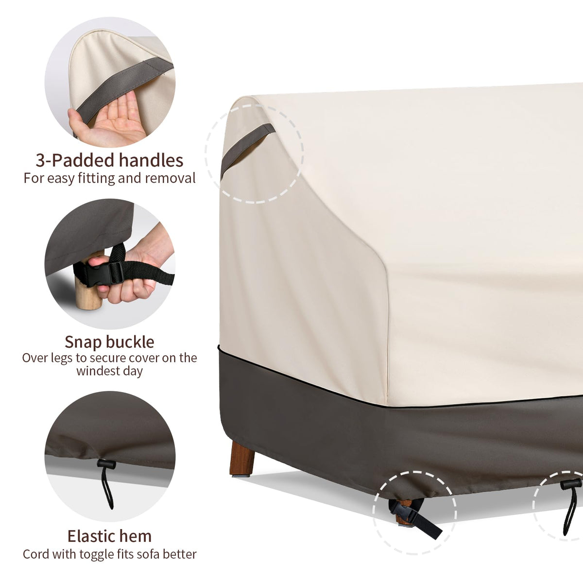 Oversized fit of the Bestalent sofa cover for quick installation