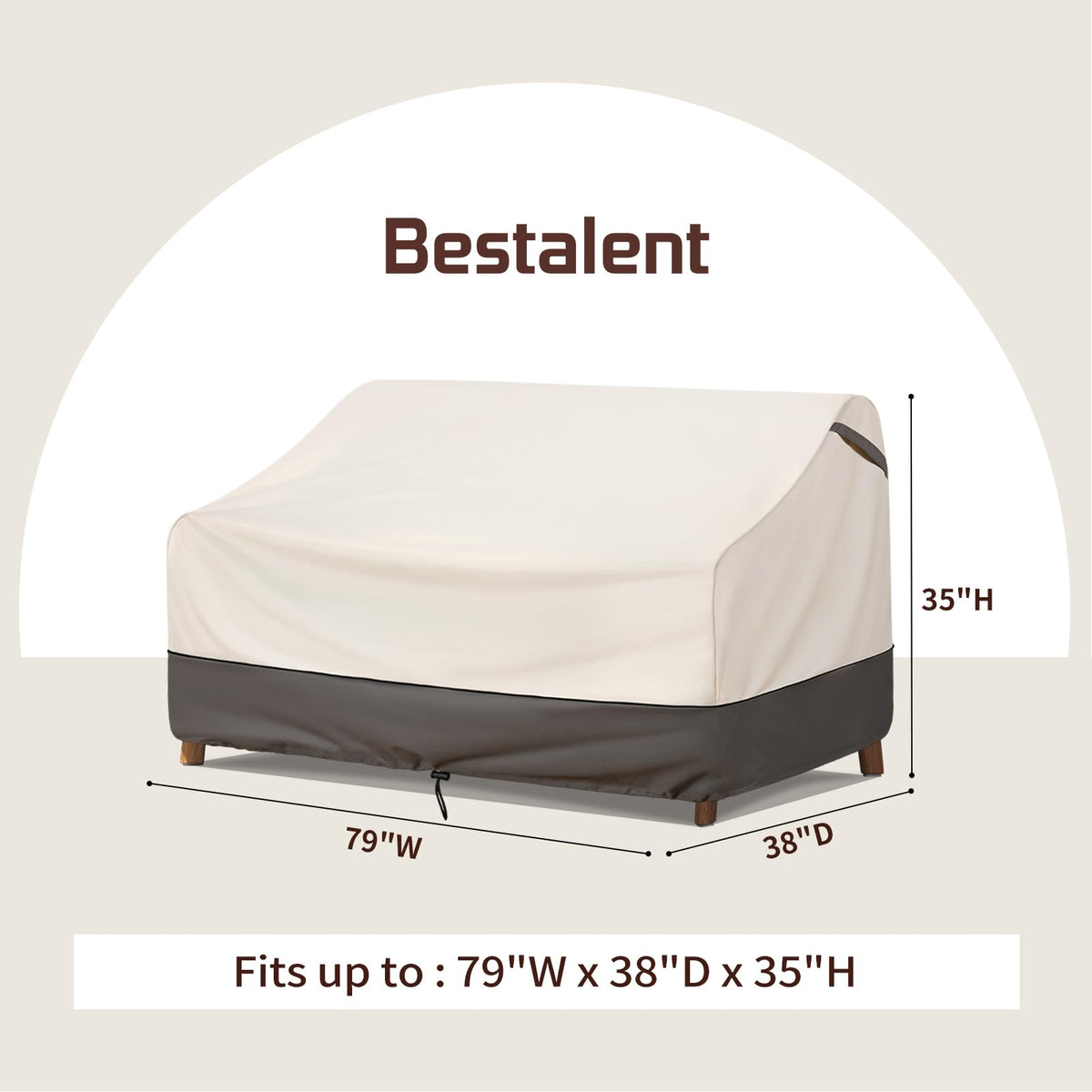 Close-up of Bestalent 600D Oxford fabric on beige cover showing durability