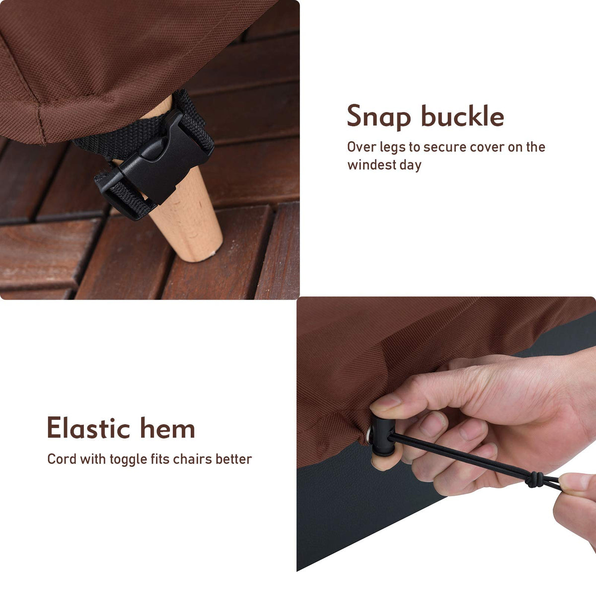 Bestalent thick PVC lining keeps outdoor chairs dry during rain.