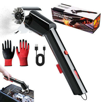 Bestbuy8 electric grill brush with water spray for quick grill cleanup