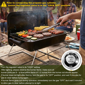 BESTFIRE grill with foldable legs for compact storage and transport.
